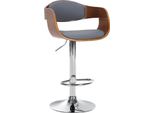 Sgabello Da Bar In Pelle Finta - Sedia - Regolabile In Altezza E Girevole A 360° Per Un Comfort Ottimale | Colore: Noce/Grigio