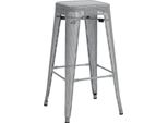Sgabello Da Bar - Sgabello Industriale - Design Impilabile E Di Facile Manutenzione | Colore: Argento