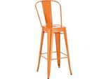 Sgabello Da Bar In Metallo - Sedia - Elevata Stabilità E Comfort - Facile Manutenzione | Colore: Arancione