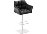 Sgabello Da Bar Moderno - Sedia Elegante - Girevole E Regolabile A 360° | Colore: Nero | Colore Base: Bianco