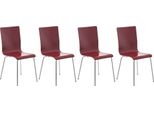 Set Di 4 Sedie Per Visitatori - Sedie Da Attesa - Comfort Ergonomico | Colore: Rosso