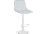 Sgabello Da Bar In Pelle Finta - Sgabello - Comfort Regolabile In Altezza - Design Senza Tempo | Colore: Bianco | Colore Base: Bianco