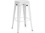Sgabello Da Bar - Sgabello Industriale - Design Impilabile E Di Facile Manutenzione | Colore: Bianco