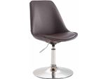 Sedia Da Pranzo In Pelle Finta - Sedia Moderna - Regolabile In Altezza E Girevole A 360° | Colore: Marrone | Colore Base: Cromo