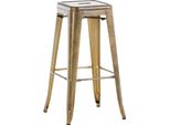 Sgabello Da Bar Dal Design Industriale - Robusto Metallo - Impilabile E Di Facile Manutenzione | Colore: Oro