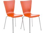 Set Di 2 Sedie Per Visitatori - Sedute Ergonomiche Impilabili - Seduta Confortevole | Colore: Arancione