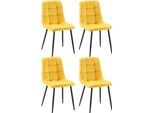 Set Di 4 Sedie Da Pranzo - Sedie Da Cucina - Imbottitura Confortevole | Colore: Giallo