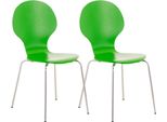 2X Sedie Per Visitatori Impilabili - Seduta Ergonomica - Design Salvaspazio | Colore: Verde