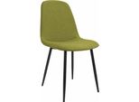 Sedia Da Pranzo In Tessuto Verde - Sedia Dal Design Moderno - Elevata Comodità Di Seduta, Gambe In Metallo Nero
