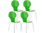 4X Sedia Ergonomica Impilabile - Sedia Per Visitatori - Design Salvaspazio | Colore: Verde