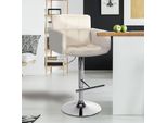 Set Di 2 Sgabelli Da Bar In Velluto Color Crema - Sgabello Da Bar Moderno, Regolabile, Extra Comfort Di Seduta