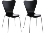 2X Sedie Ergonomiche Per Visitatori - Sedie Da Attesa - Seduta Confortevole, Design Impilabile | Colore: Nero