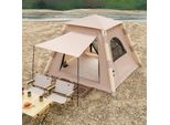 Tenda Gonfiabile, Tenda Da Campeggio Automatica, 420D Oxford Impermeabile, Tenda Familiare Spaziosa, Montaggio Rapido All'aperto, Con Tappetino