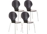 4X Sedia Ergonomica Impilabile - Sedia Per Visitatori - Design Salvaspazio | Colore: Nero