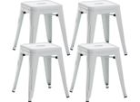 Set Di 4 Sgabelli - Sedie - Design Robusto E Impilabile | Colore: Bianco