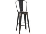 Sgabello Da Bar In Metallo - Sedia - Elevata Stabilità E Comfort - Facile Manutenzione | Colore: Nero E Oro