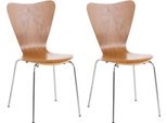 2X Sedie Ergonomiche Per Visitatori - Sedie Da Attesa - Seduta Confortevole, Design Impilabile | Colore: Rovere