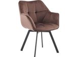 Sedia Da Pranzo Girevole In Velluto - Sedia - Comfort E Cura Ottimali - Colore Amichevole: Marrone