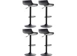 Set Di 4 Sgabelli Da Bar - Sgabello Da Bar - Regolabile In Altezza, Girevole A 360° | Colore: Nero