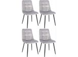 Set Di 4 Sedie Da Pranzo - Sedie Da Cucina - Imbottitura Confortevole | Colore: Grigio