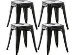 Set Di 4 Sgabelli - Sedie - Design Robusto E Impilabile | Colore: Nero