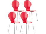 4X Sedia Ergonomica Impilabile - Sedia Per Visitatori - Design Salvaspazio | Colore: Rosso