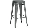 Sgabello Da Bar - Sgabello Industriale - Design Impilabile E Di Facile Manutenzione | Colore: Grigio