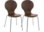 2X Sedie Per Visitatori Impilabili - Seduta Ergonomica - Design Salvaspazio | Colore: Noce