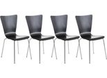 4X Sedia Per Visitatori - Sedie Per Riunioni - Seduta Ergonomica, Design Impilabile | Colore: Nero
