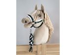 Set Di Cavezza Hobby Paard, Cavallo Hall Star, Confortevole E Regolabile In Cappotto Morbido In Bianco-Bottiglia Verde