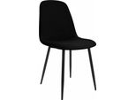 Sedia Da Pranzo - Sedia Da Pranzo - Elevato Comfort Di Seduta, Struttura In Metallo Nero
