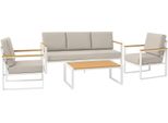 Set Da Giardino E Balcone - Mobili Da Giardino Bianchi - Resistenti Alle Intemperie E Ai Raggi Uv - Incl. Kuddar, 5 Persone