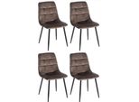 Set Di 4 Sedie Da Pranzo - Sedie Da Cucina - Imbottitura Confortevole | Colore: Marrone