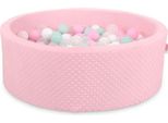 Piscina Di Palline, Piscina Di Gioco, Schiuma Sicura E Morbida - 200 Palline - Rosa - Rivestimento In Pile Minky