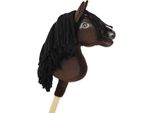 Cavallo Su Bastone, Cavallo Per Hobby, Fatto A Mano E Sicuro - Premium Marrone Scuro A4 - Resistente E Ipoallergenico