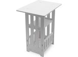 2.03 Comodino Con 3 Ripiani In Bianco - Circa 40 X 36 X 23 Cm - Tavolino In Legno