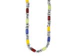 Edelstahlkette Firetti "Mit Bunten HäMatit", Edelstahlfarben, Gelb, Braun, GrüN, Blau, Halsketten, Damen, Edelstahl, L: 54 B: 6,1Mm, Edelstahlkette, Mit HäMatit, B:6,1Mm