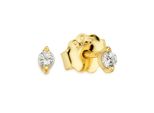 Paar Ohrstecker "Silberohrstecker Gelbgoldfarben Vergoldet Mit WeißEn Zirkonia", Gelbgoldfarben, Kristallweiß, Kristallweiß, Aniston Jewelry & Watches, Ohrringe, Damen, 3Mm, Silber 925 (Sterlingsilber), Mit Zirkonia (Synth.)