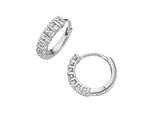 Paar Creolen Firetti "Schmuck Geschenk Silber 925 Ohrschmuck Ohrringe", Silberfarben, Kristallweiß, Kristallweiß, Ohrringe, Damen, 13Mm, Silber 925 (Sterlingsilber), Mit Zirkonia (Synth.)
