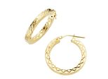 Paar Creolen Firetti "Schmuck Geschenk Silber 925 Ohrschmuck Ohrringe Diamantiert", Gelbgoldfarben, Ohrringe, Damen, 26Mm, Silber 925 (Sterlingsilber)