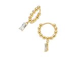 Paar Creolen Firetti "Schmuck Geschenk Silber 925 Ohrschmuck Ohrringe Kugeloptik", Gold (Gelbgoldfarben, Kristallweiß, Kristallweiß), Ohrringe, Damen, 13Mm, Silber 925 (Sterlingsilber), Mit Zirkonia (Synth.)