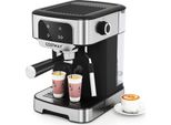 Macchina Da Caffè Espresso Costway 20 Bar, Macchina Da Caffè Portafiltro Da 1200 W Con Schiumatore Di Latte A Vapore, Serbatoio Dell'acqua Rimovibile Da 1,8 Litri E Touchscreen