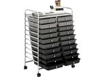 Costway Carrello Mobile Con 20 Cassetti E Ripiano Impilabili, Carrello A Cassetti, Carrello Da Bagno, Carrello Laterale, Nero Misto