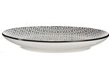 Vessia | Piatto - Piatto Fondo - 24 Cm - Bianco Nero - Piatto Piano - Porcellana