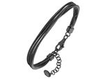 Armband Jobo "Layering", Schwarz, ArmbäNder, Damen, 20Cm, Silber 925 (Sterlingsilber), Armband, 925 Silber Matt 20 Cm