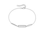 Armband Firetti "Schmuck Geschenk Silber 925 Armschmuck Armkette Zwischenteil Oval", Silber (Silberfarben, Kristallweiß, Kristallweiß), ArmbäNder, Damen, 21Cm, Silber 925 (Sterlingsilber), Armband, Mit Zirkonia (Synth.)