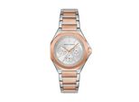 Multifunktionsuhr Armani Exchange, Edelstahlfarben, RoséGoldfarben, Armbanduhren, Damen, Quarzuhr, Armbanduhr, Damenuhr, Edelstahlarmband, Analog, Tag