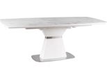 Tavolo Da Pranzo Pieghevole Gleb - 160X90, Marmo Bianco / Bianco Opaco