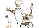 Seggiolone Per Bambini, Schienale Regolabile, Design Pieghevole , Kaki