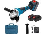 Smerigliatrice Angolare, Potenza 1500W, Velocità Minima 0-12000 Giri/Min, Motore Senza Spazzole, Con 2Xbatteria